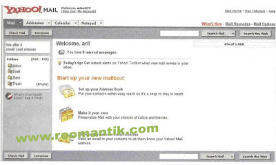 tampilan halaman email yahoo