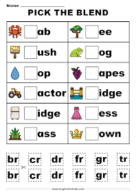 Consonant blends worksheet - printable resources for English teachers