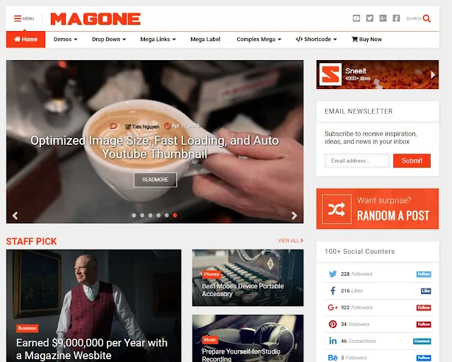 Chia sẻ template MagOne blogspot miễn phí 2021