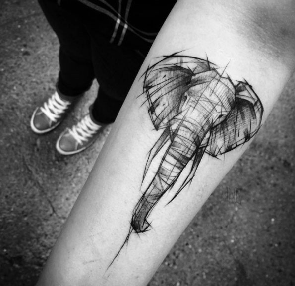 Este esboço estilo de elefante