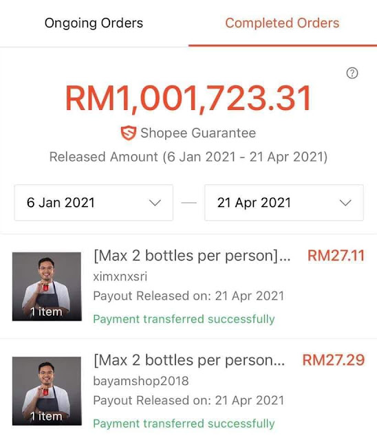 Jualan Sambal di Shopee melebihi RM1 juta dalam tempoh lebih 3 bulan