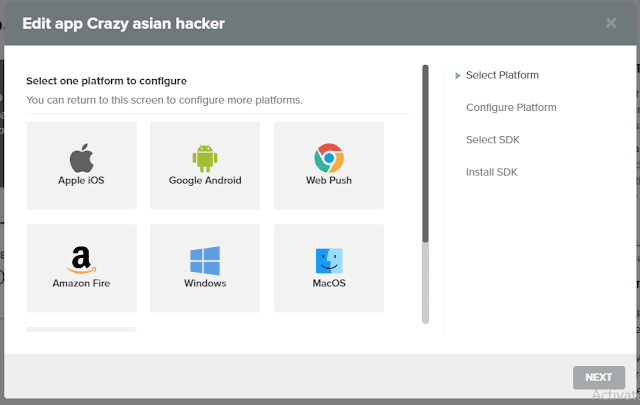 Onesignal web push edit app