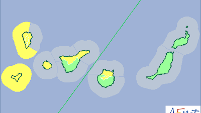 Aviso amarillo lluvias y costeros, Canarias sábado 31 octubre