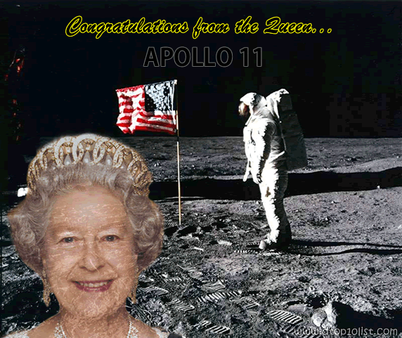 Apollo 11 astronauts received a message of congratulations from the Queen