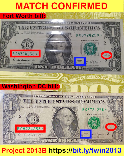 Project 2013B Confirmed Match of duplicate serial number on series 2013B star notes