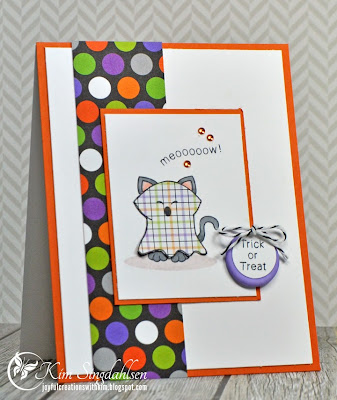 Halloween Ghost Kitty Card by Kim Singdahlsen  for Inky Paws Challenge #3