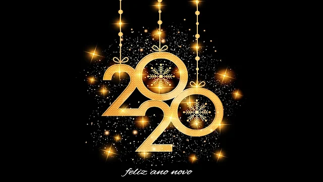 Feliz Ano Novo Dourado 2020, hd, 4k. 