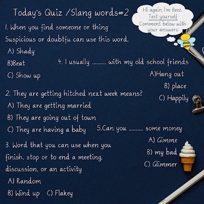 Test yourself Slang  vocabulary Quiz #2