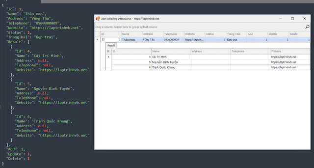 [DEVEXPRESS] Load data from json datasource to Gridview C#