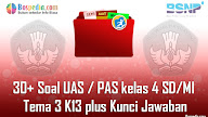 Lengkap - 30+ Contoh Soal UAS / PAS untuk kelas 4 SD/MI Tema 3 K13 plus
Kunci Jawaban