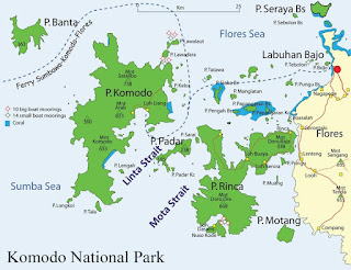 Mapa del Parque Nacional de Komodo.