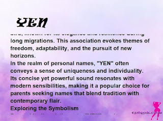 ▷ meaning of the name YEN (✔)