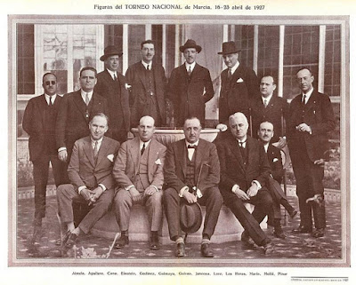 Jugadores y organizadores del Torneo Nacional de Ajedrez Murcia-1927