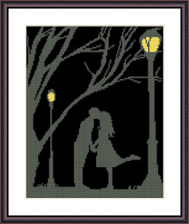 Night dating cross stitch pattern - Tango Stitch