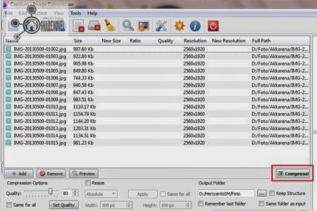 klik compress untuk memulai proses kompresi gambar - kompres gambar atau mengecilkan ukuran size gambar tanpa menghilangkan kualitas dengan caesium