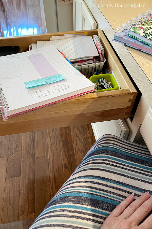 Making The Most Of Your Desk Space using open drawer