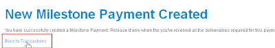 successfully created of the freelancer milestone payment