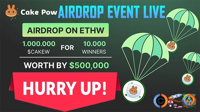 CakePow Airdrop of $100 USDT worth $CAKEW Token Free