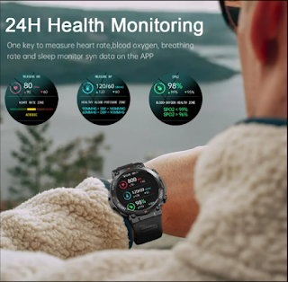 MELANDA Men's Bluetooth Call Smart Watch Sports Fitness Tracker and Heart Monitor - 24 hours health monitoring