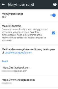 cara menonaktifkan google smart lock instagram