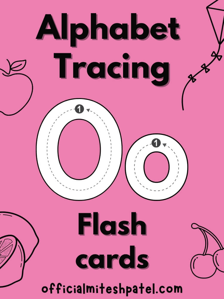Free Printable Letter O Alphabet Tracing Flash Cards