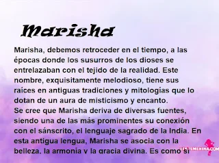 ▷ Significado del nombre Marisha