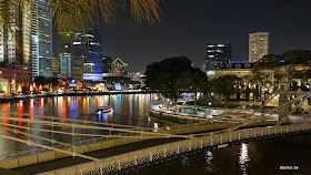 Boat Quay at Night, Singapore River