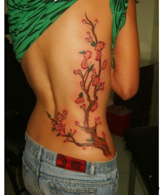 TATTOO TATUAJE ARBOL CEREZO JAPONES