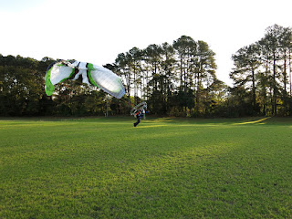 Brett inflating his glider