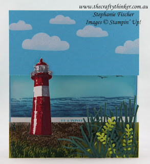 #SDBH, Lighthouse, High Tide, Pattern Party Masks, Split Card, #thecraftythinker, Stampin Up Australiia Demonstrator, Stephanie Fischer, Sydney NSW