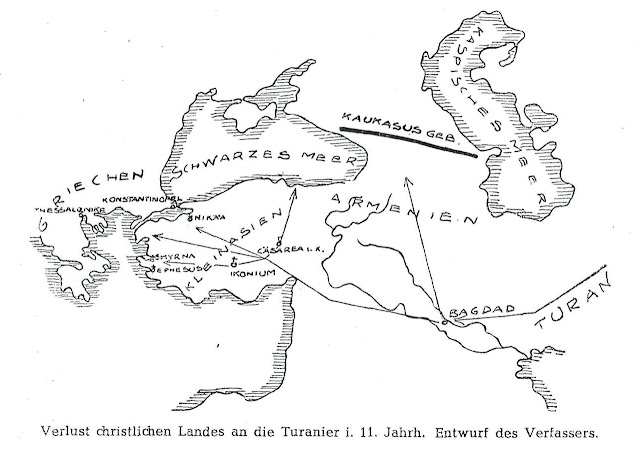 Карта утраченных при турках в 11 веке христианских земель