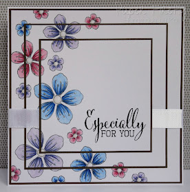 Triple layer stamped floral card