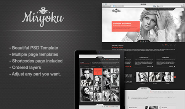 Miryoku one page psd template - Portfolio Creative