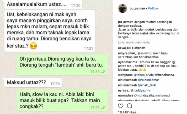 "Ustaz, betul ke nama Qistina tu nama anak jin?"