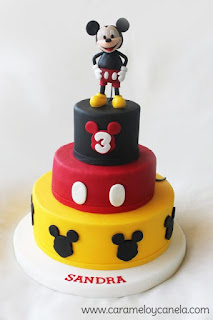 ideas de tartas o pasteles para fiesta cumpleaños Mickey Mouse 6