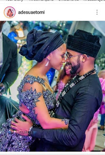 Banky w & Adesuaetomi celebrates their one year anniversary.. Indeed it's a love story. Check how she adores it.