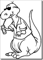 Dinosaur Drinking Ice Tea