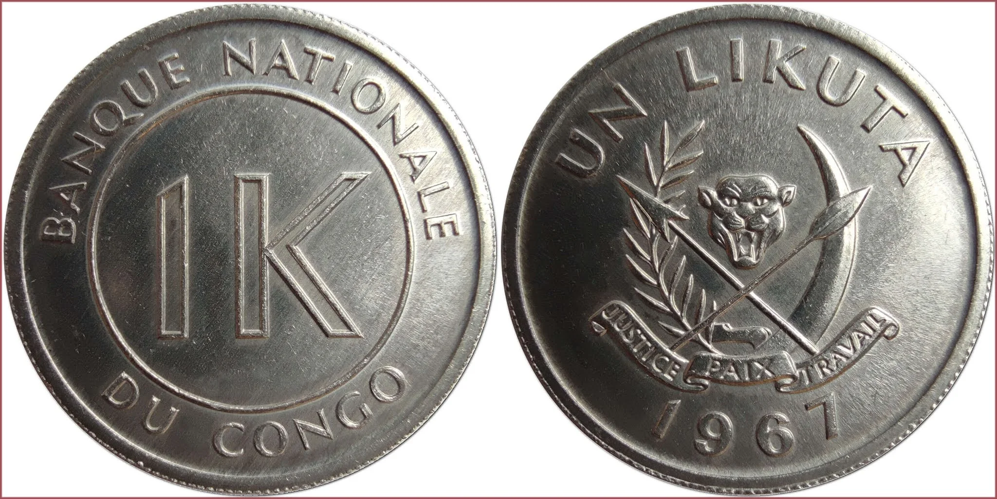 1 likuta (plural: makuta), 1967: Democratic Republic of the Congo (DRC)