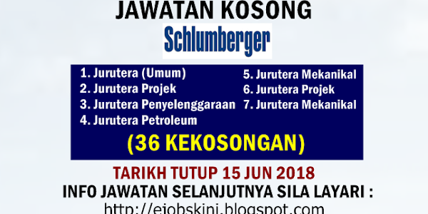 Jawatan Kosong Schlumberger WTA (M) Sdn Bhd - 15 Jun 2018