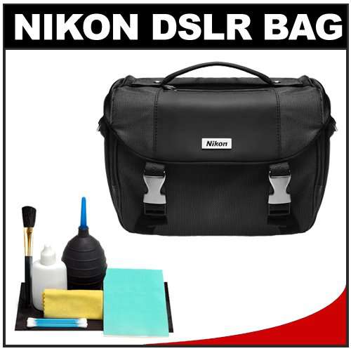 Nikon Deluxe Digital SLR Camera Case - Gadget Bag, Cleaning Kit for D7000, D5100, D5000, D3200, D3100, D800, D90, D60, D40 andamp; D4