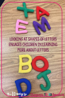 Looking at the shapes of letters will help emergent readers internalize more about letters.