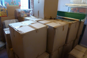 Boxes packed up for moving house