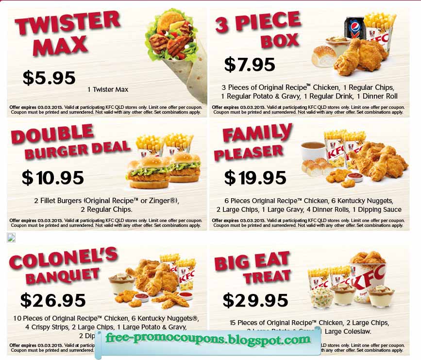 printable coupons 2021 kfc coupons