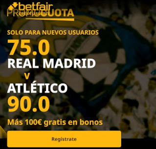 promocuota betfair Real Madrid v Atletico 12-12-2020