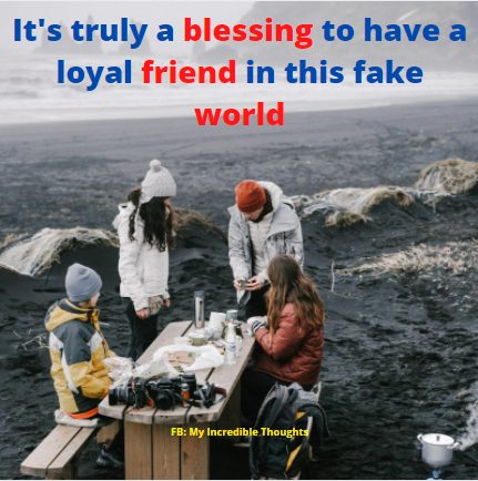 It's Truly a blessing to have a loyal friend in this fake world