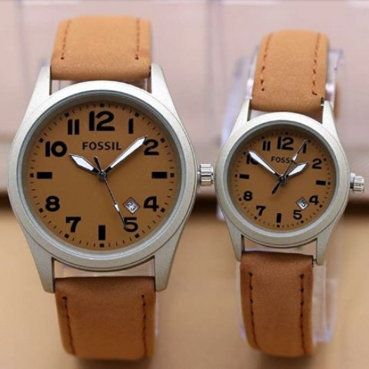 FOSSIL DATE COUPLE LEATHER BROWN Rp 200.000,-  Jam Tangan