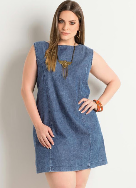 estido Tubinho Jeans Plus Size 139,99