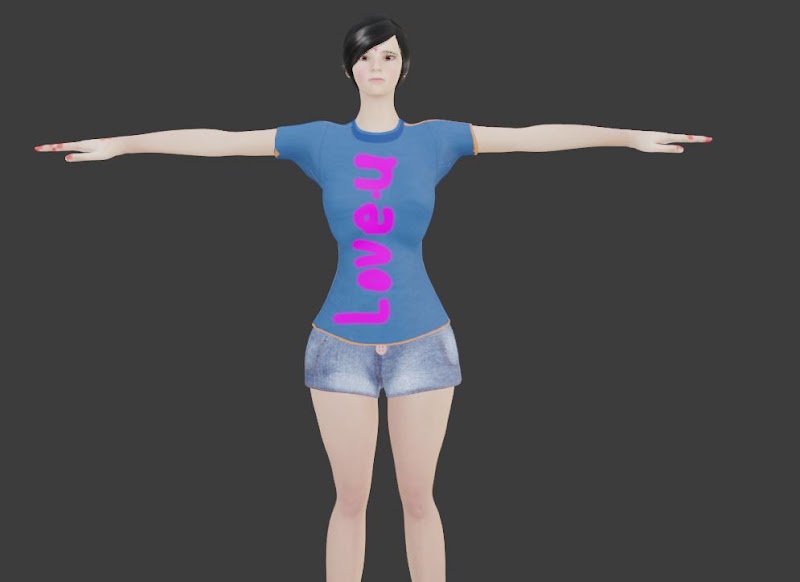sexy cute girl lady  human character free 3d download blender blend with ik rig