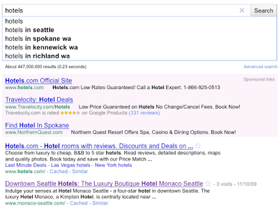 Google Instant customized search
