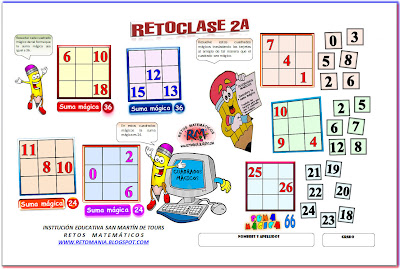 Retos Matemáticos, Retos matematicos, desafíos matemáticos, problemas matemáticos, cuadrados mágicos, cuadrados mágicos con solución